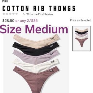 COPY - VS PINK 5 pack cotton rib thongs